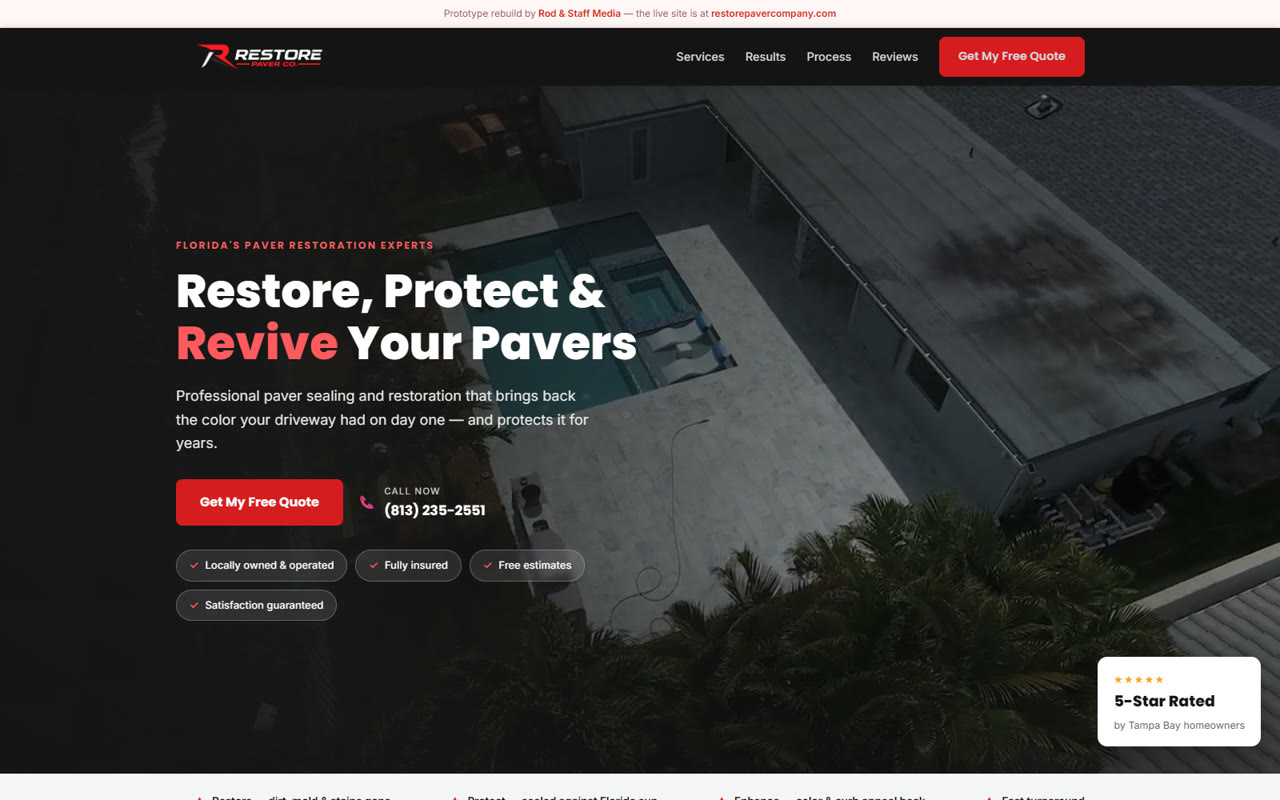 Restore Paver Co. rebuilt marketing site